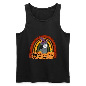 Mignon Schnauzer Halloween Costume Chien - Débardeur bio Premium Homme - noir - Devant - Michal (187cm)