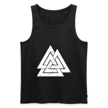 Retro Valknut Wikinger Nordisches Volk Geschenk - Männer Premium Bio Tank Top - Schwarz - Vorne - AI Model Male 178 light (178cm)