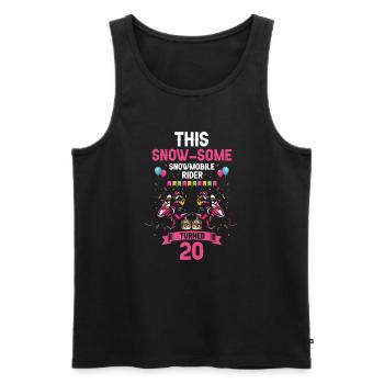 Conception de motoneige pour l’anniversaire des skieurs - Débardeur bio Premium Homme - noir - Devant - Michal (187cm)