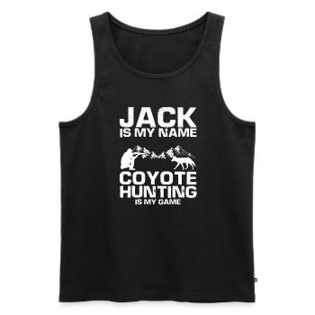 Conception de coyote pour les réacteurs de coyote - Débardeur bio Premium Homme - noir - Devant - Michal (187cm)