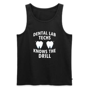 Conception de cliniques dentaires et de techniciens de laboratoire dentaire - Débardeur bio Premium Homme - noir - Devant - Michal (187cm)