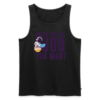 Dress up for the job you want - Men's Premium Organic Tank Top - black - Front - Michal (187cm)