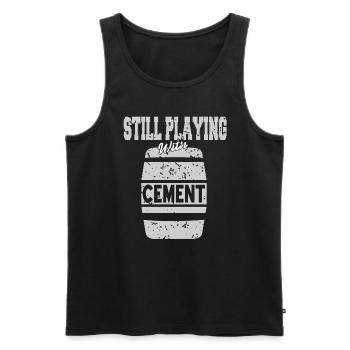Conception de construction en béton pour les travailleurs de la construction et les chantiers de construction - Débardeur bio Premium Homme - noir - Devant - Michal (187cm)