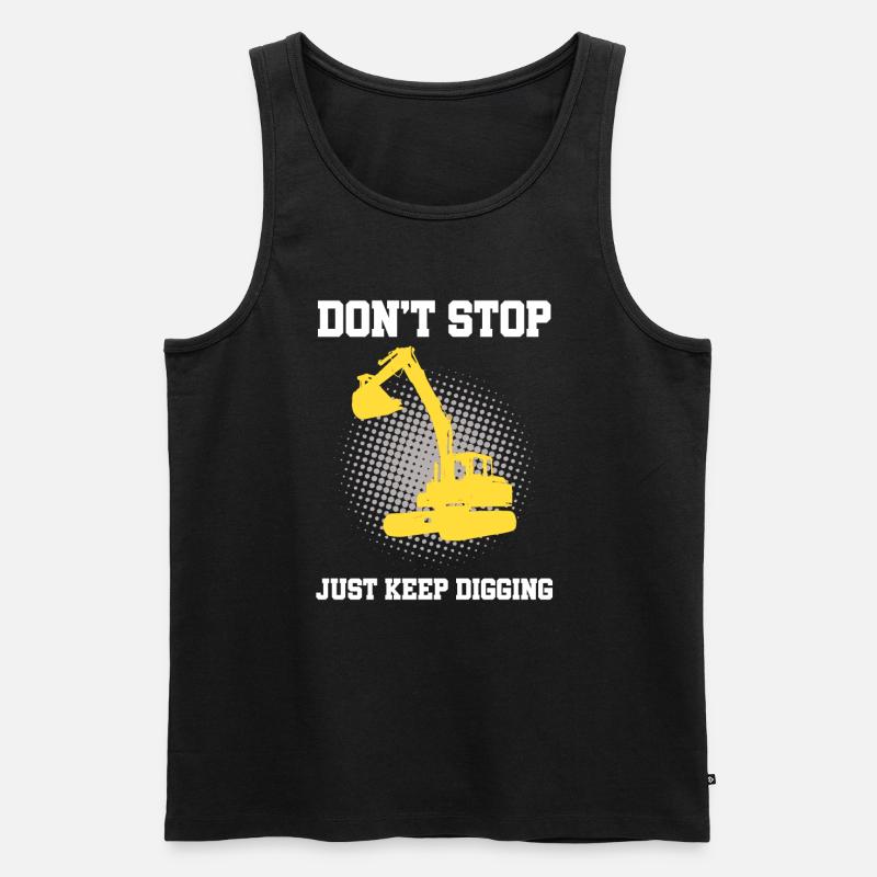 Back Bagger Constrution für Bediener - Männer Premium Bio Tank Top - Schwarz