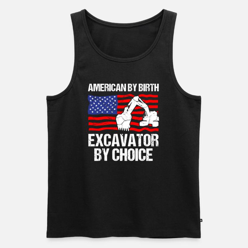 Back Bagger Constrution für Bediener - Männer Premium Bio Tank Top - Schwarz
