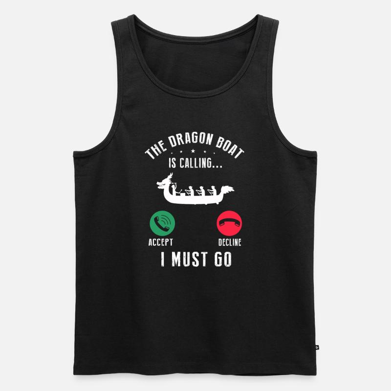 Drachenboot Crew und Drachenbootfahren - Männer Premium Bio Tank Top - Schwarz
