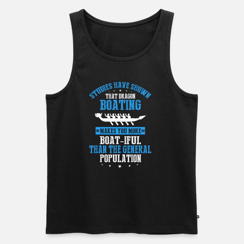 Drachenboot und Drachenboot Crew - Männer Premium Bio Tank Top - Schwarz