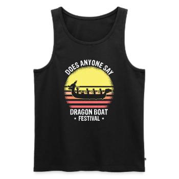 Drachenboot Crew und Drachenbootfahren - Männer Premium Bio Tank Top - Schwarz - Vorne - Michal (187cm)