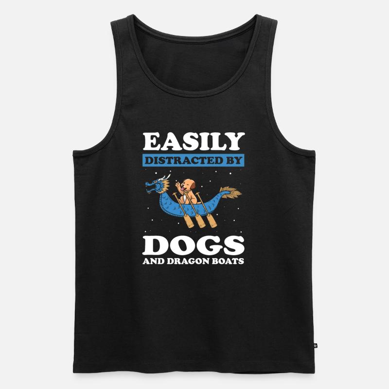 Drachenboot Crew und Drachenbootfahren - Männer Premium Bio Tank Top - Schwarz