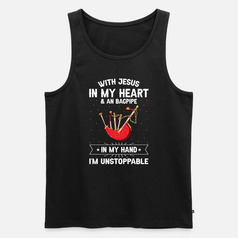 Dudelsacktraining und Dudelsackspiel - Männer Premium Bio Tank Top - Schwarz