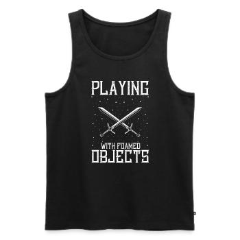 Schwertkampf für Live-Action-Rollenspiele und Larp - Männer Premium Bio Tank Top - Schwarz - Vorne - Michal (187cm)