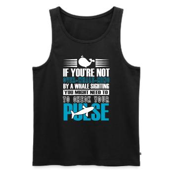 Blue whale for beluga whale and marine mammals - Men's Premium Organic Tank Top - black - Front - Michal (187cm)