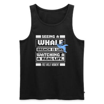 Blue whale for beluga whale and marine mammals - Men's Premium Organic Tank Top - black - Front - Michal (187cm)
