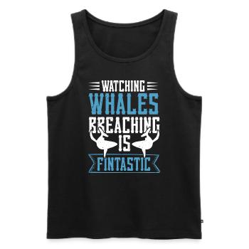 Blue whale for beluga whale and marine mammals - Men's Premium Organic Tank Top - black - Front - Michal (187cm)