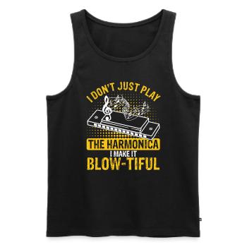 Harmonikaspieler für Munharmonika Spieler - Männer Premium Bio Tank Top - Schwarz - Vorne - Michal (187cm)