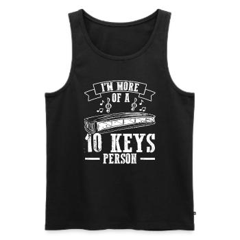 Mundharmonika Spieler und Mundharmonika - Männer Premium Bio Tank Top - Schwarz - Vorne - Michal (187cm)