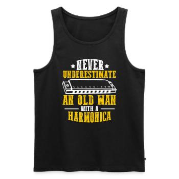 Harmonikaspieler für Munharmonika Spieler - Männer Premium Bio Tank Top - Schwarz - Vorne - Michal (187cm)