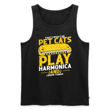 Harmonikaspieler für Munharmonika Spieler - Männer Premium Bio Tank Top - Schwarz - Vorne - Michal (187cm)