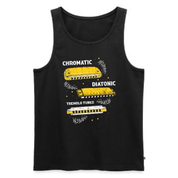 Französische Harfinisten und Harmonikaspieler - Männer Premium Bio Tank Top - Schwarz - Vorne - Michal (187cm)