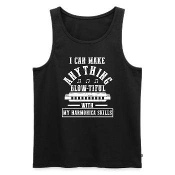 Harmonikaspieler für Munharmonika Spieler - Männer Premium Bio Tank Top - Schwarz - Vorne - Michal (187cm)