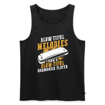 Französische Harfinisten und Harmonikaspieler - Männer Premium Bio Tank Top - Schwarz - Vorne - Michal (187cm)