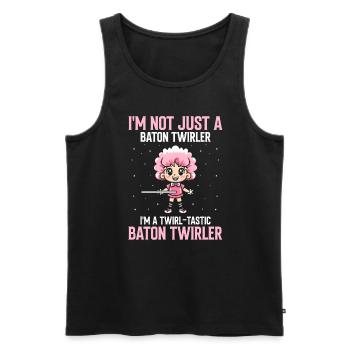 Stocktanz Design für Stabtänzerin - Männer Premium Bio Tank Top - Schwarz - Vorne - Michal (187cm)