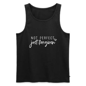 Nicht perfekt, nur vergeben - Männer Premium Bio Tank Top - Schwarz - Vorne - AI Model Male 178 light (178cm)