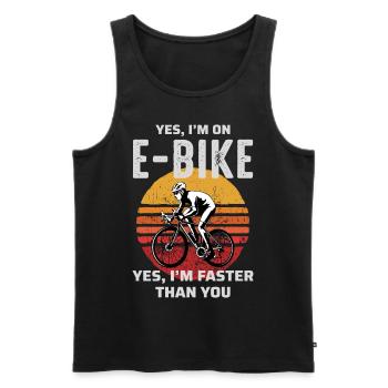 E-Bike Vélo électrique Vélo Cyclisme Biker VTT - Débardeur bio Premium Homme - noir - Devant - Michal (187cm)