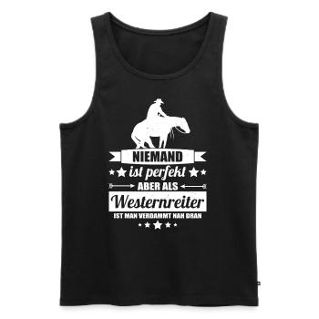 Westernreiter - Männer Premium Bio Tank Top - Schwarz - Vorne - Michal (187cm)