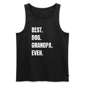 Best Dog Grandpa Ever - Hundebesitzer Opa Geschenk - Männer Premium Bio Tank Top - Schwarz - Vorne - Michal (187cm)
