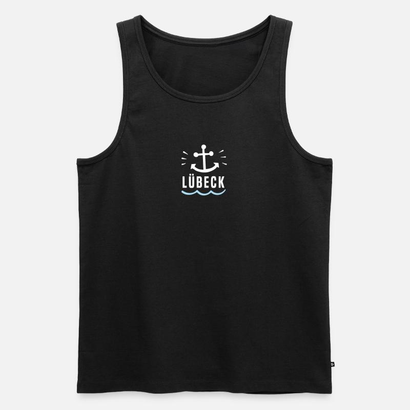 Lübeck - Männer Premium Bio Tank Top - Schwarz