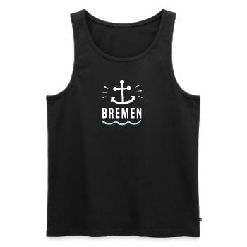 Bremen - Männer Premium Bio Tank Top - Schwarz - Vorne - Michal (187cm)