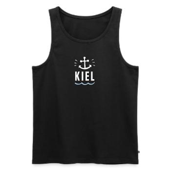 Kiel - Männer Premium Bio Tank Top - Schwarz - Vorne - Michal (187cm)