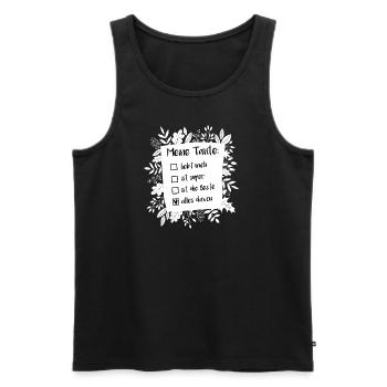 Meine Tante - Männer Premium Bio Tank Top - Schwarz - Vorne - Michal (187cm)