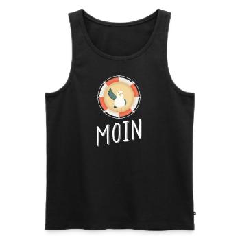 Moin Möwe - Männer Premium Bio Tank Top - Schwarz - Vorne - Michal (187cm)
