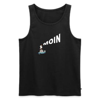 Möwe Moin - Männer Premium Bio Tank Top - Schwarz - Vorne - Michal (187cm)