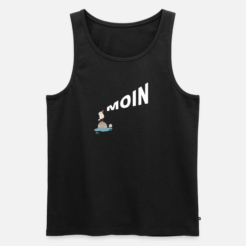 Möwe Moin - Männer Premium Bio Tank Top - Schwarz