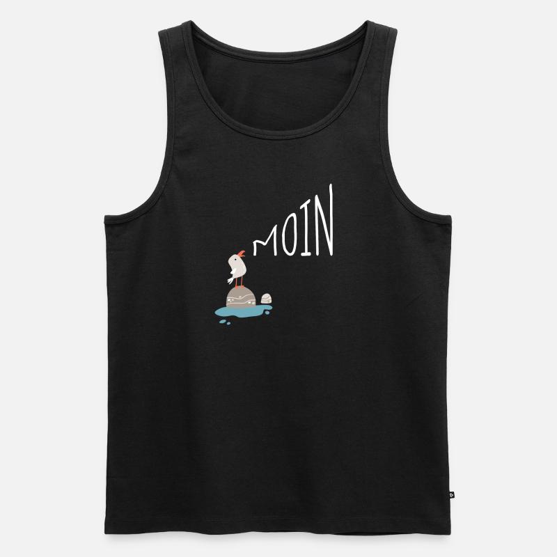 Moin Möwe - Männer Premium Bio Tank Top - Schwarz