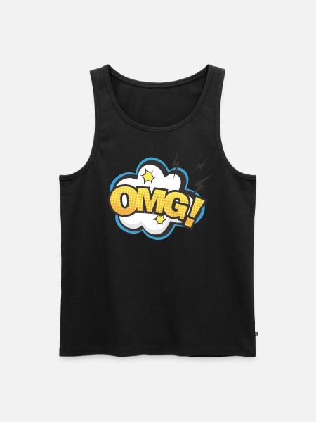 Speech bubble omg lightning - Men's Premium Organic Tank Top - black