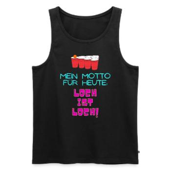 Beerpong Motto - Männer Premium Bio Tank Top - Schwarz - Vorne - Michal (187cm)