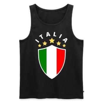 Italy / Italie / Italie football /Italie vacances - Débardeur bio Premium Homme - noir - Devant - AI Model Male 178 light (178cm)