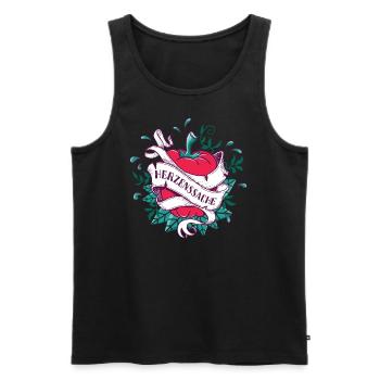 Paprika-Herz für Veganer Vegetarier nachhaltig - Männer Premium Bio Tank Top - Schwarz - Vorne - Michal (187cm)