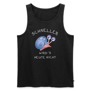 lustiger Schnecken Spruch - Schnecken Tshirt - Männer Premium Bio Tank Top - Schwarz - Vorne - Michal (187cm)