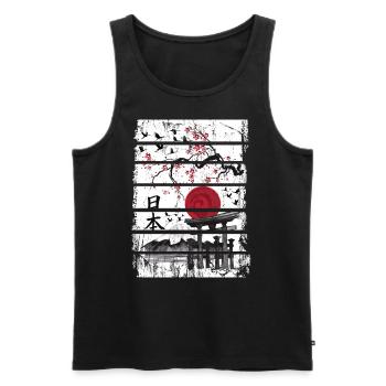 Japan Vintage japanische Kunst - Männer Premium Bio Tank Top - Schwarz - Vorne - Michal (187cm)