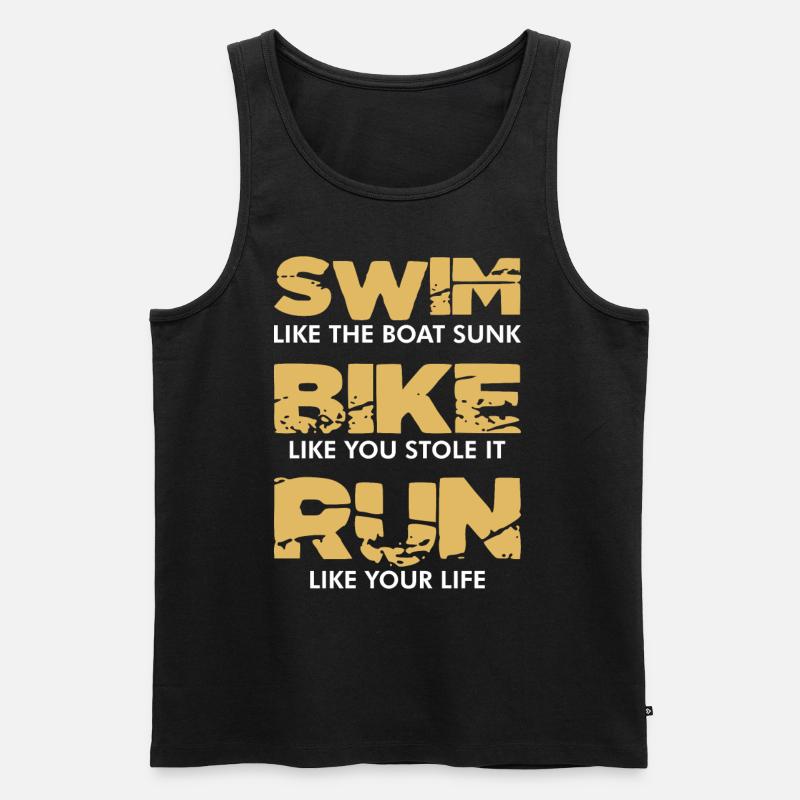 Triathlon - Triathlet - Männer Premium Bio Tank Top - Schwarz