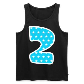 Number 2 - Men's Premium Organic Tank Top - black - Front - AI Model Male 178 light (178cm)