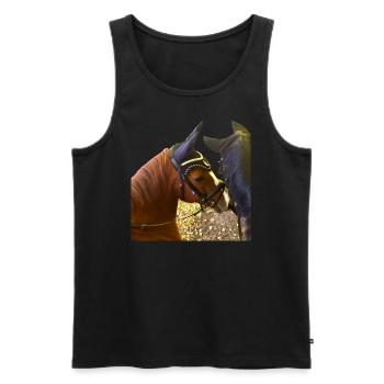 Ein Zarter Pferdekuss - Männer Premium Bio Tank Top - Schwarz - Vorne - AI Model Male 178 light (178cm)