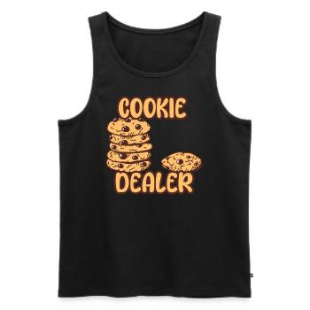 Cookie Dealer - Christmas Chocolate Cookie - Männer Premium Bio Tank Top - Schwarz - Vorne - AI Model Male 178 light (178cm)
