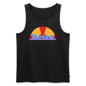 Retro Logo - Männer Premium Bio Tank Top - Schwarz - Vorne - AI Model Male 178 light (178cm)