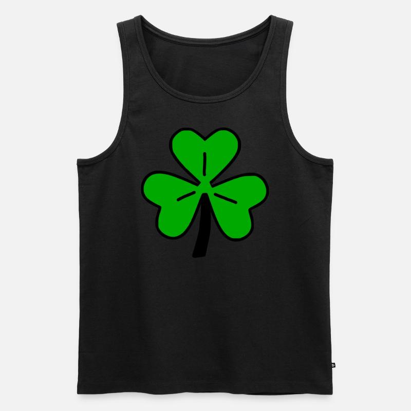 Kleeblatt - Männer Premium Bio Tank Top - Schwarz